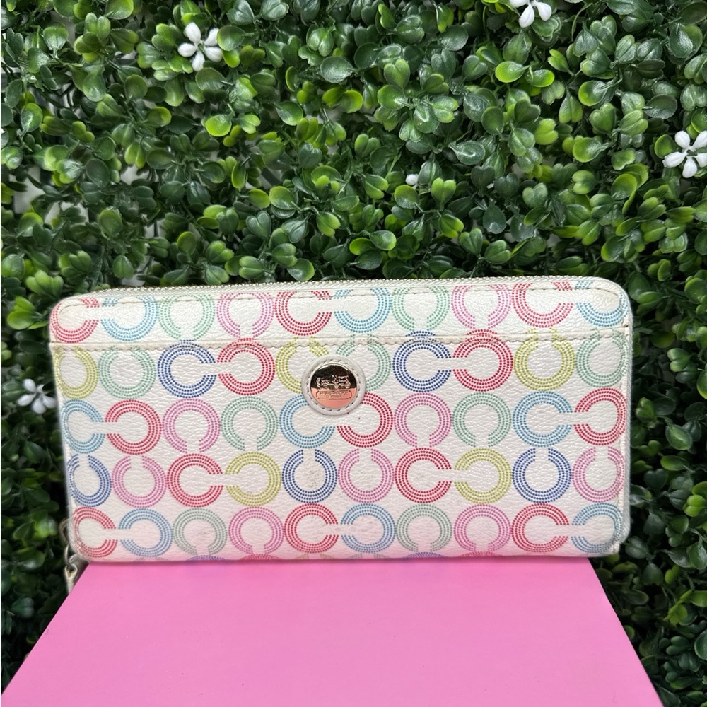 Coach white/multicolor wallet
